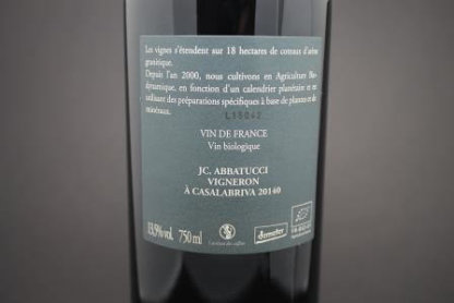 Faustine vieilles vignes rouge Abbatucci 2